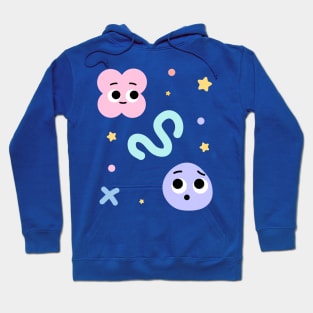 Hugs and Kisses Cute Abstract Characters Hoodie